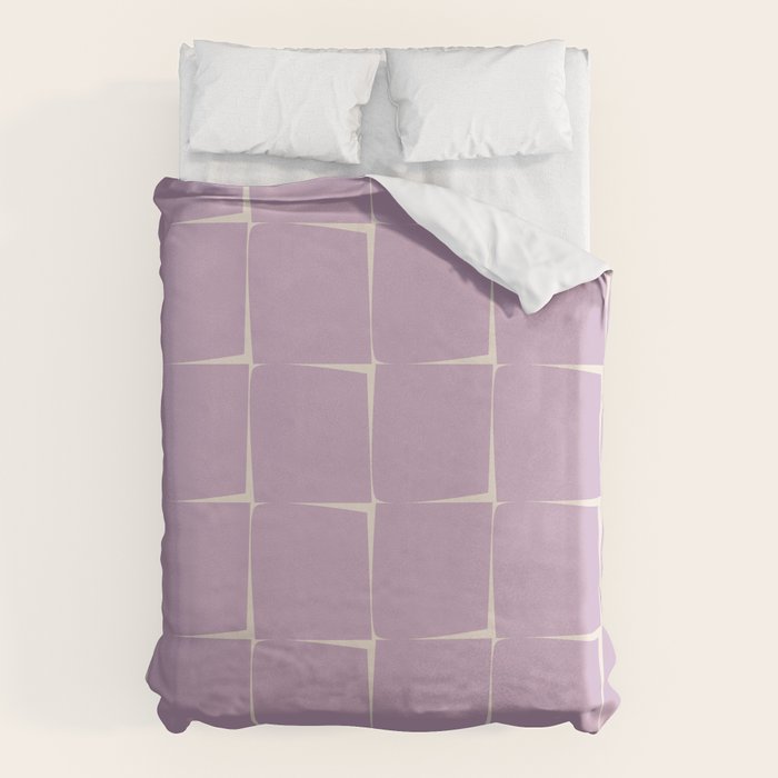 Lavender Flux Check Grid Pattern Duvet Cover Gallery Image 6