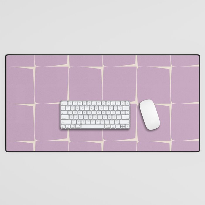 Lavender Flux Check Grid Pattern Desk Mat Gallery Image 1