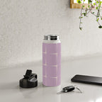 Lavender Flux Check Grid Pattern Water Bottle Gallery Image 4