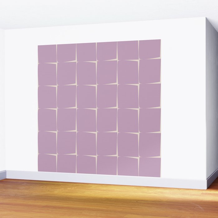 Lavender Flux Check Grid Pattern Wall Mural Gallery Image 2