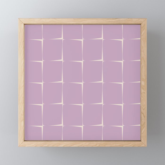 Lavender Flux Check Grid Pattern Mini Art Print Gallery Image 1