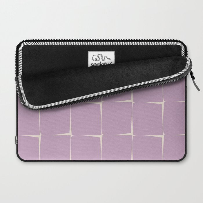 Lavender Flux Check Grid Pattern Laptop Sleeve Gallery Image 2