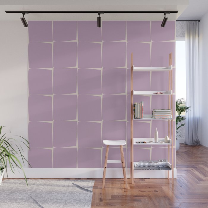 Lavender Flux Check Grid Pattern Wall Mural Gallery Image 1