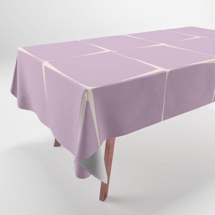 Lavender Flux Check Grid Pattern Tablecloth Gallery Image 1