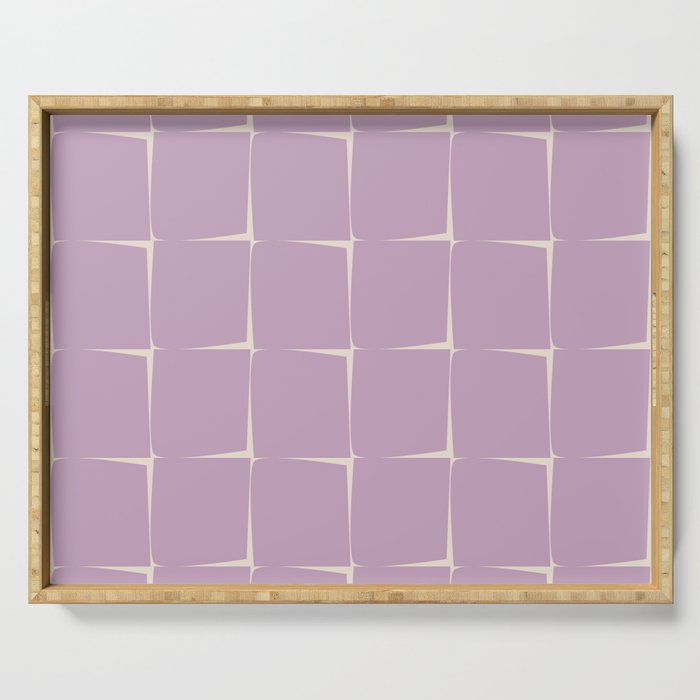 Lavender Flux Check Grid Pattern Serving Tray Gallery Image 1