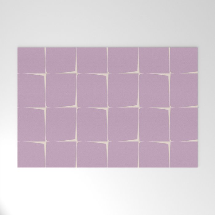 Lavender Flux Check Grid Pattern Welcome Mat Gallery Image 1