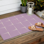 Lavender Flux Check Grid Pattern Outdoor Rug Gallery Image 2