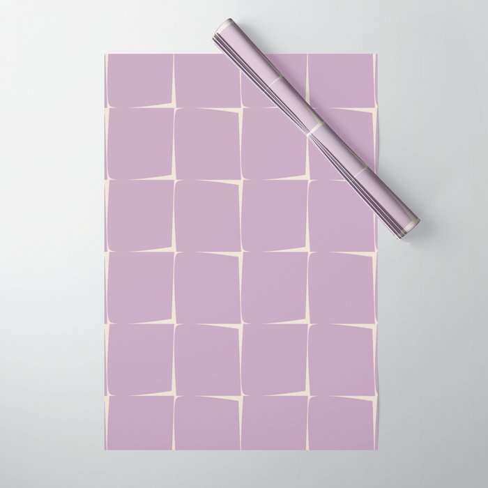 Lavender Flux Check Grid Pattern Wrapping Paper Gallery Image 1