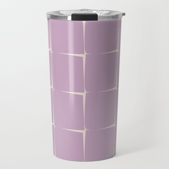 Lavender Flux Check Grid Pattern Travel Mug Gallery Image 1