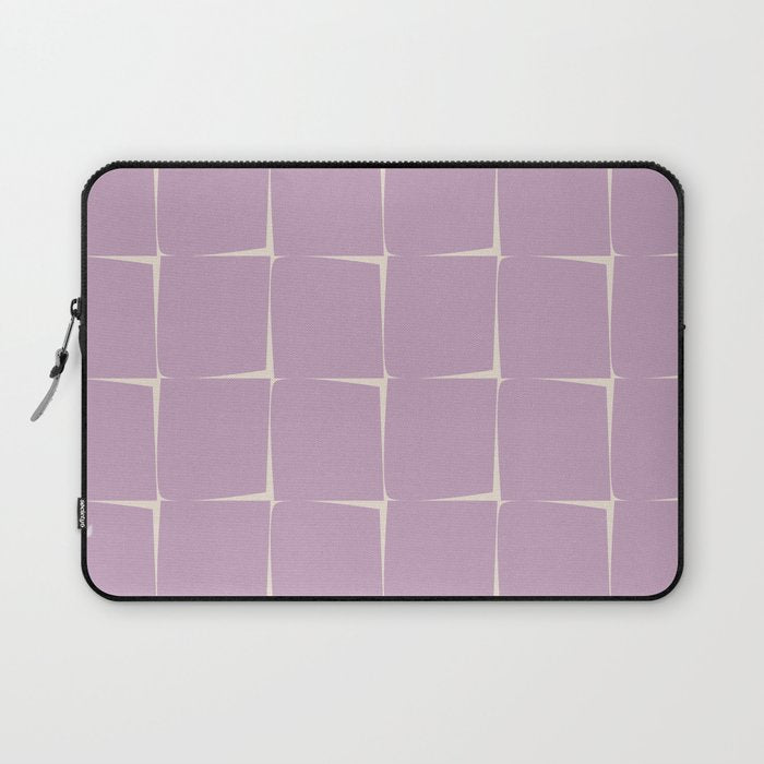 Lavender Flux Check Grid Pattern Laptop Sleeve Gallery Image 1