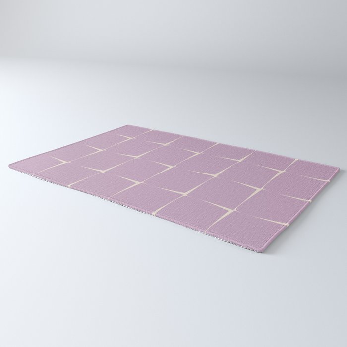 Lavender Flux Check Grid Pattern Rug Gallery Image 3