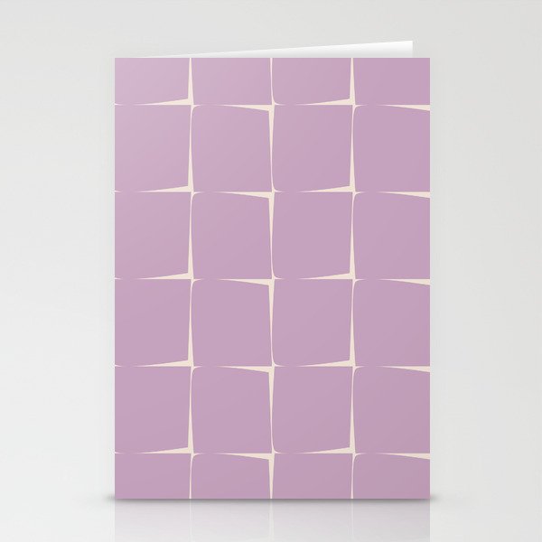Lavender Flux Check Grid Pattern Stationery Card Gallery Image 1