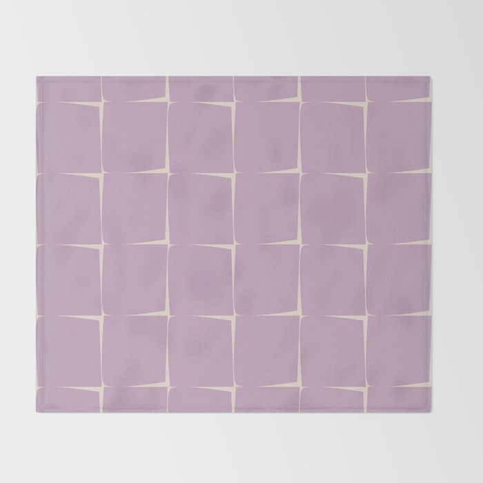 Lavender Flux Check Grid Pattern Throw Blanket Gallery Image 2