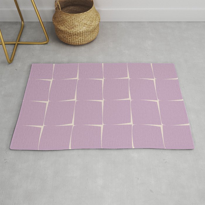 Lavender Flux Check Grid Pattern Rug Gallery Image 1