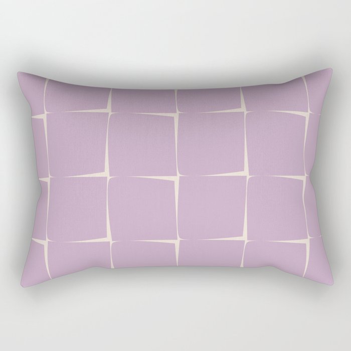 Lavender Flux Check Grid Pattern Rectangular Pillow Gallery Image 1