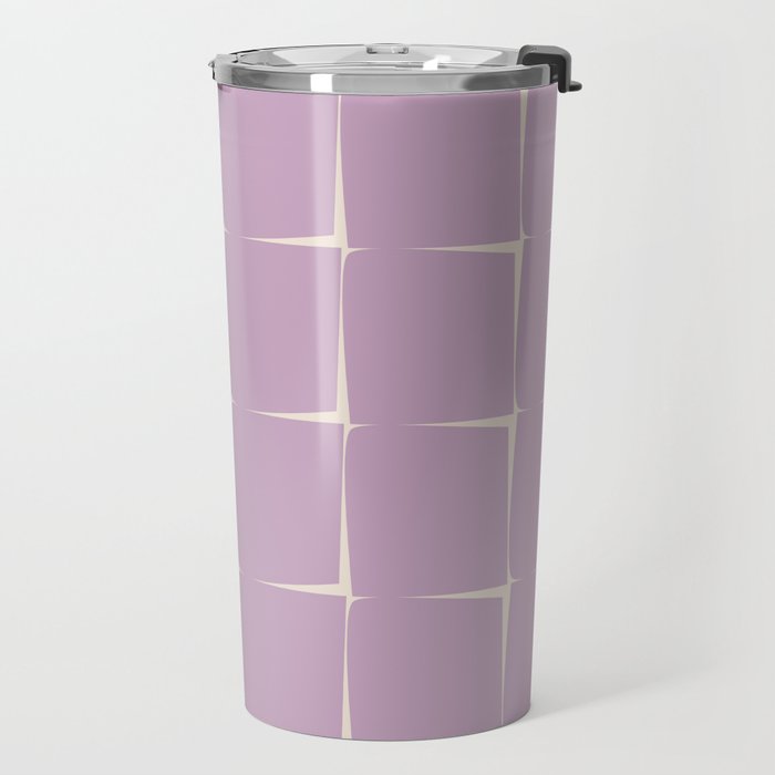 Lavender Flux Check Grid Pattern Travel Mug Gallery Image 2