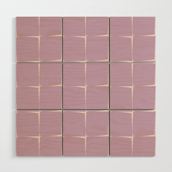 Lavender Flux Check Grid Pattern Wood Wall Art Gallery Image 1