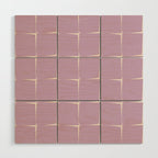 Lavender Flux Check Grid Pattern Wood Wall Art Gallery Image 1