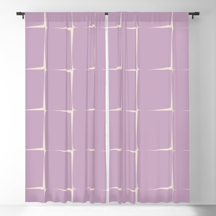 Lavender Flux Check Grid Pattern Window Curtain Gallery Image 1