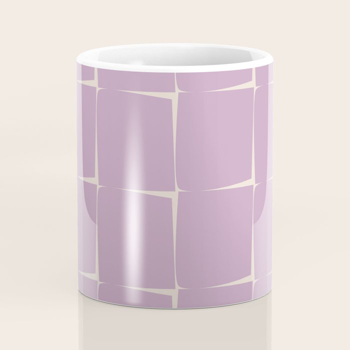 Lavender Flux Check Grid Pattern Coffee Mug Gallery Image 4