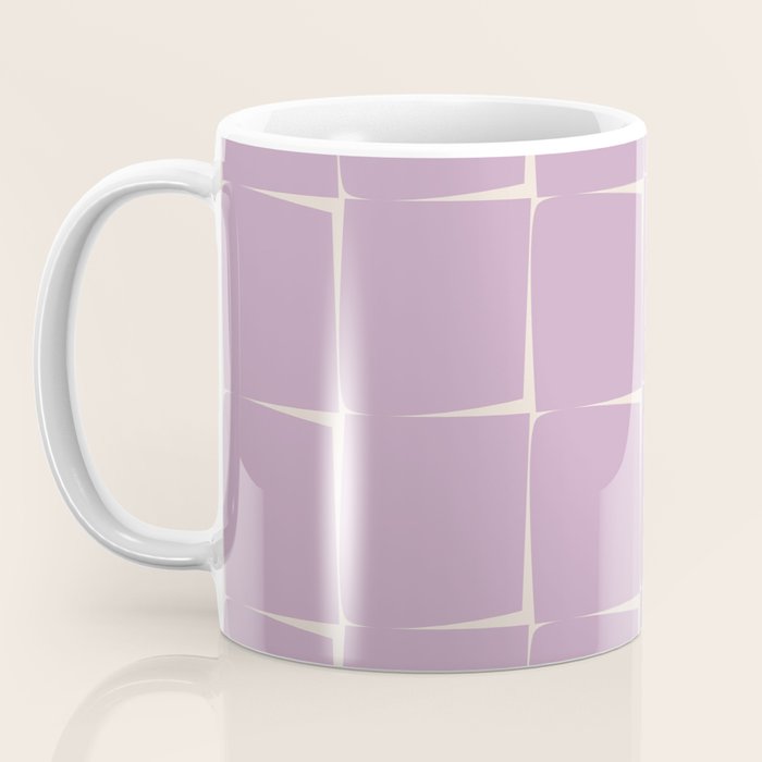 Lavender Flux Check Grid Pattern Coffee Mug Gallery Image 3