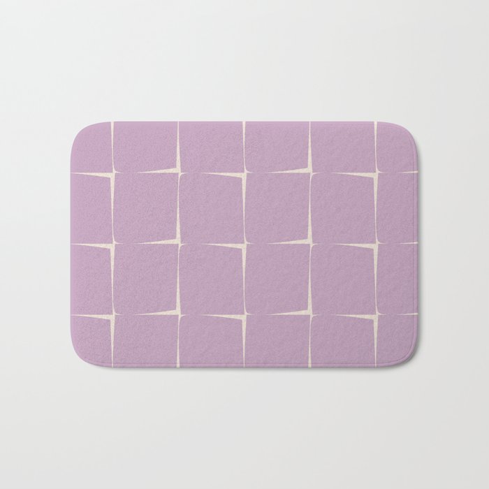Lavender Flux Check Grid Pattern Bath Mat Gallery Image 1