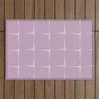 Lavender Flux Check Grid Pattern Outdoor Rug Gallery Image 1