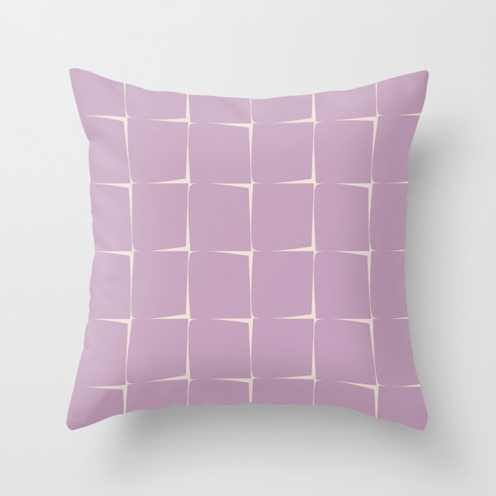Lavender Flux Check Grid Pattern Throw Pillow Gallery Image 6
