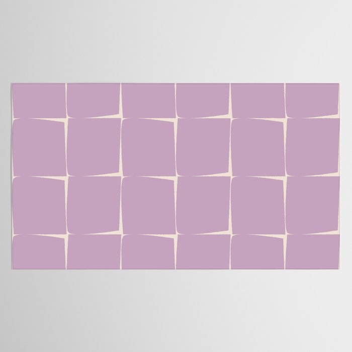 Lavender Flux Check Grid Pattern Tablecloth Gallery Image 2