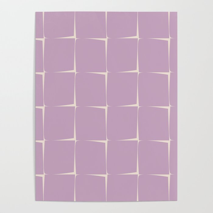 Lavender Flux Check Grid Pattern Poster Gallery Image 1