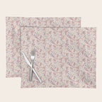 Minimal Blooming Flowers - Blush Pink, Yellow, Blue Placemat Gallery Image 1