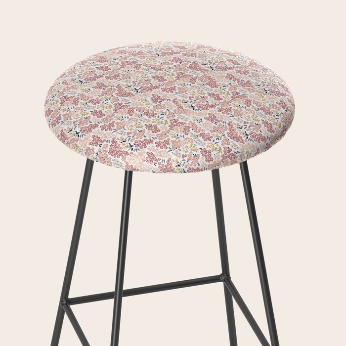 Minimal Blooming Flowers - Blush Pink, Yellow, Blue Stool Gallery Image 2