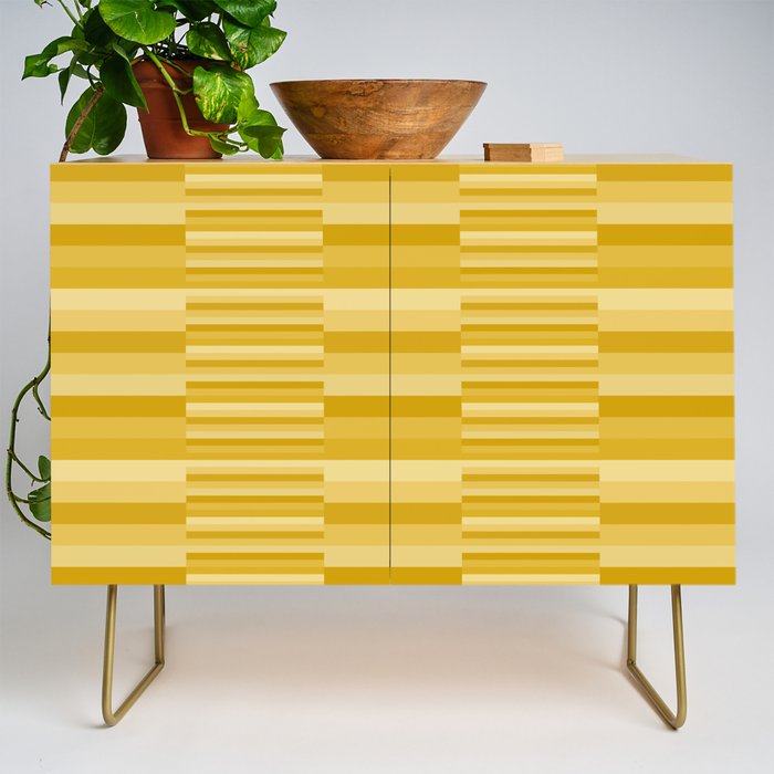 Mixed Stripes Pattern XI Golden Yellow Credenza Gallery Image 1