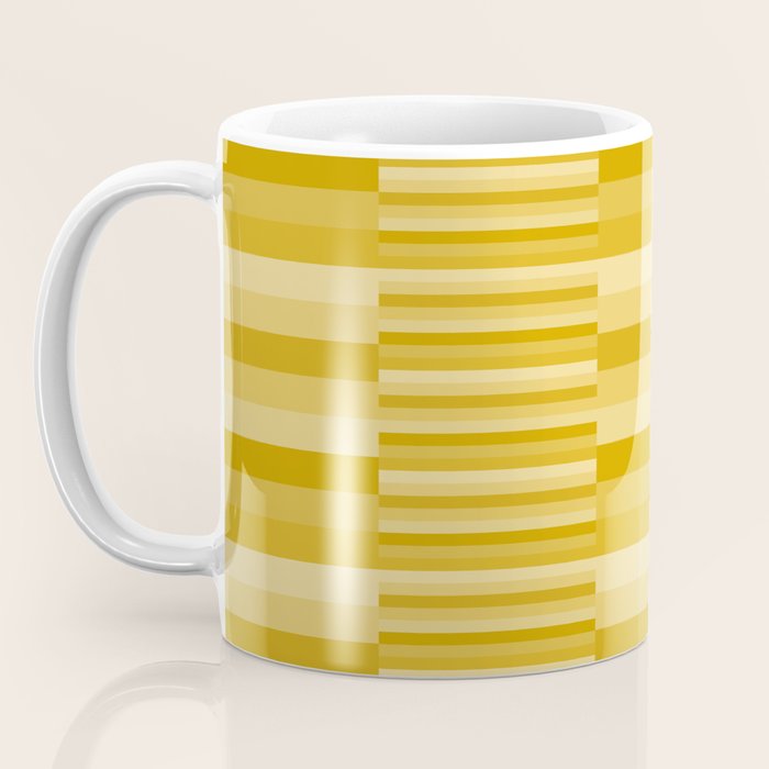 Mixed Stripes Pattern XI Golden Yellow Coffee Mug Gallery Image 3
