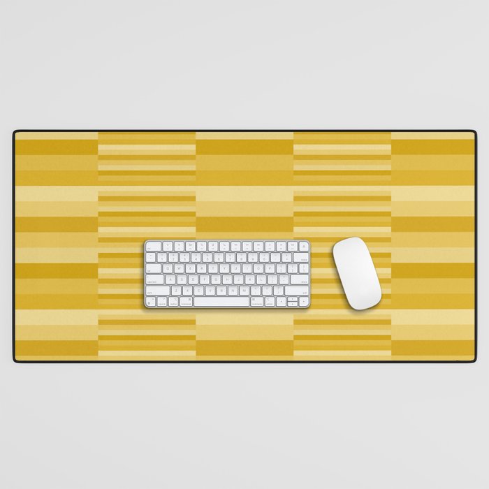 Mixed Stripes Pattern XI Golden Yellow Desk Mat Gallery Image 1