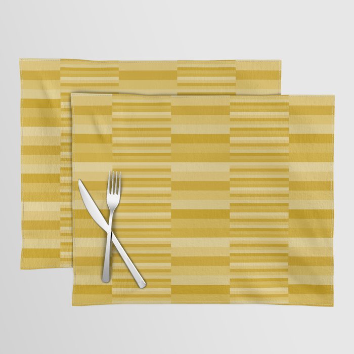 Mixed Stripes Pattern XI Golden Yellow Placemat Gallery Image 1