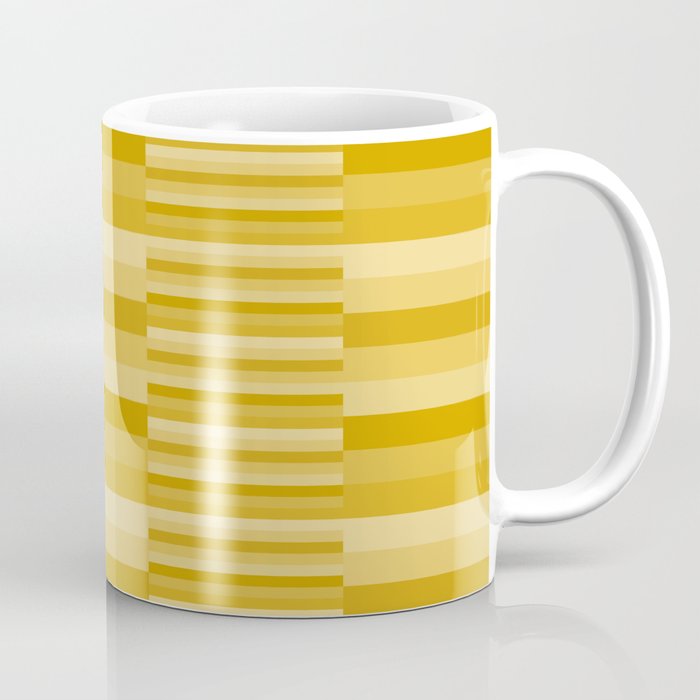 Mixed Stripes Pattern XI Golden Yellow Coffee Mug Gallery Image 1