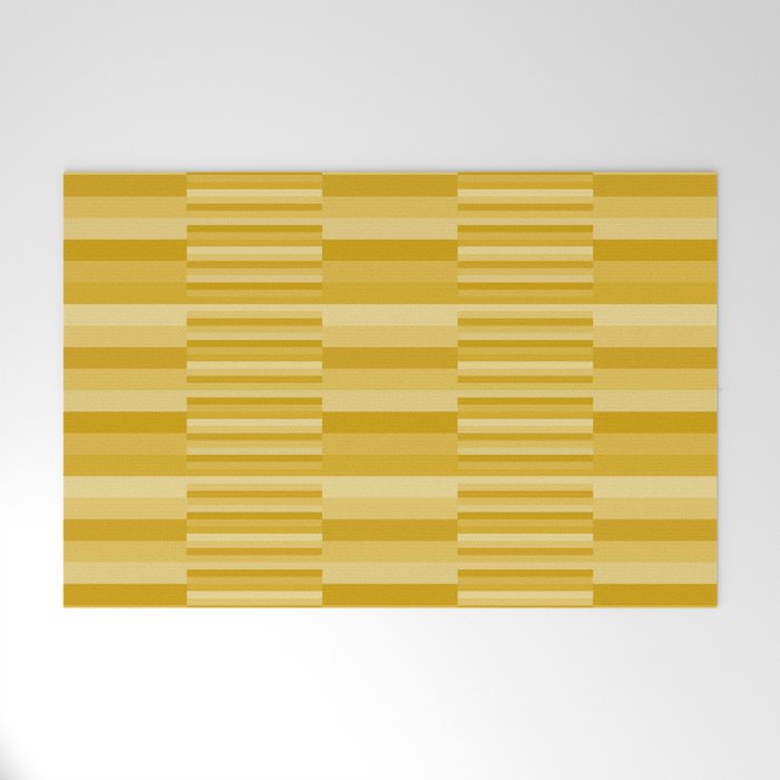 Mixed Stripes Pattern XI Golden Yellow Welcome Mat Gallery Image 1
