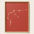 Aquarius Zodiac Star Constellation Line Art Red Serving Tray Gallery Image 1
