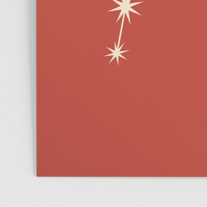 Aquarius Zodiac Star Constellation Line Art Red Poster Gallery Image 3