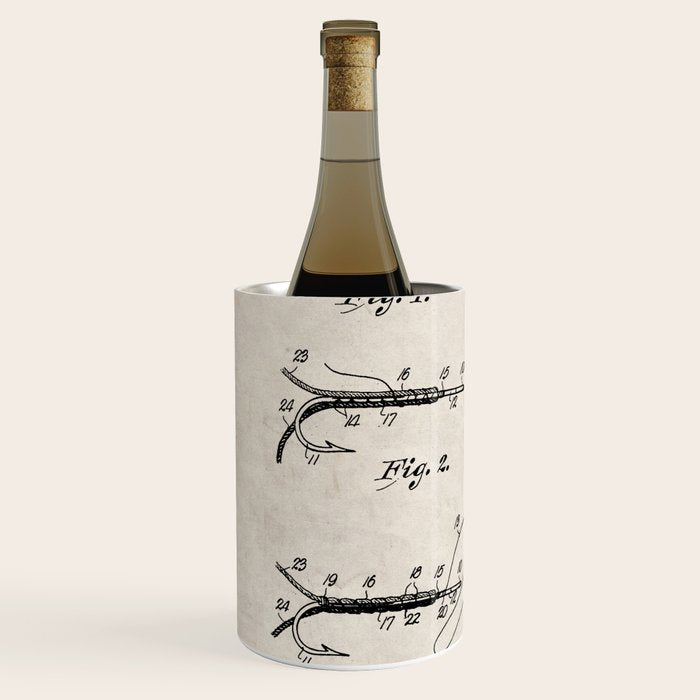 Fly Fishing Patent - Fisherman Art - Antique Wine Chiller Gallery Image 2