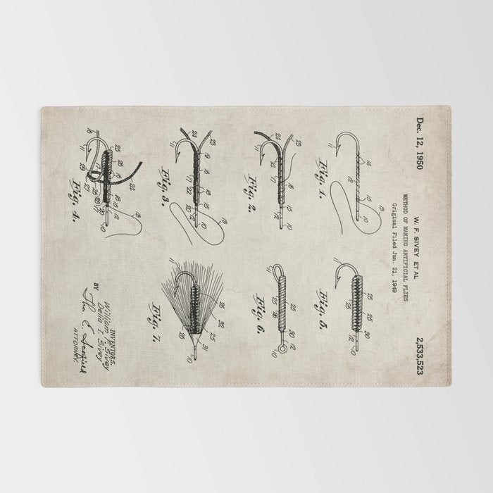 Fly Fishing Patent - Fisherman Art - Antique Rug Gallery Image 2