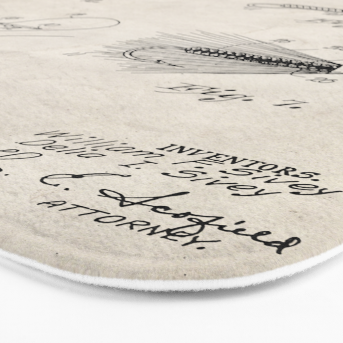 Fly Fishing Patent - Fisherman Art - Antique Bath Mat Gallery Image 3