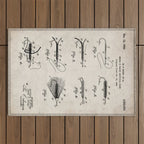 Fly Fishing Patent - Fisherman Art - Antique Outdoor Rug Gallery Image 1