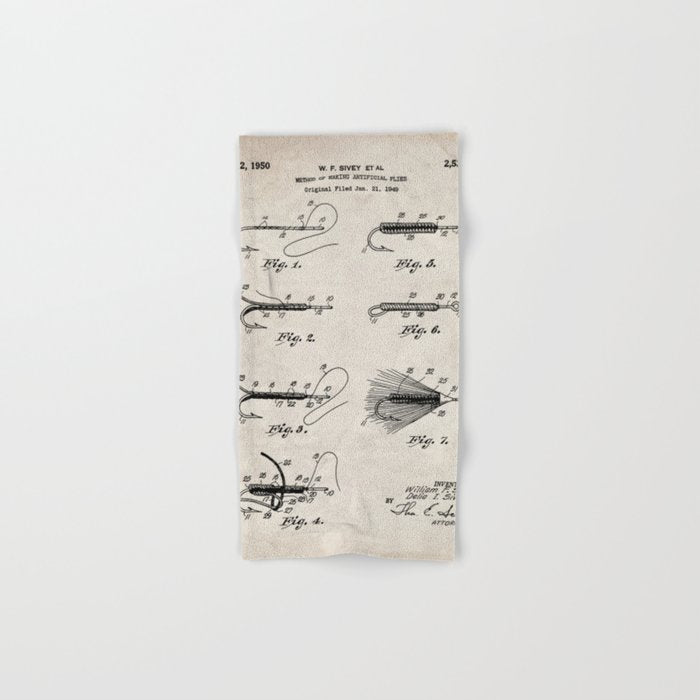 Fly Fishing Patent - Fisherman Art - Antique Towels Gallery Image 1