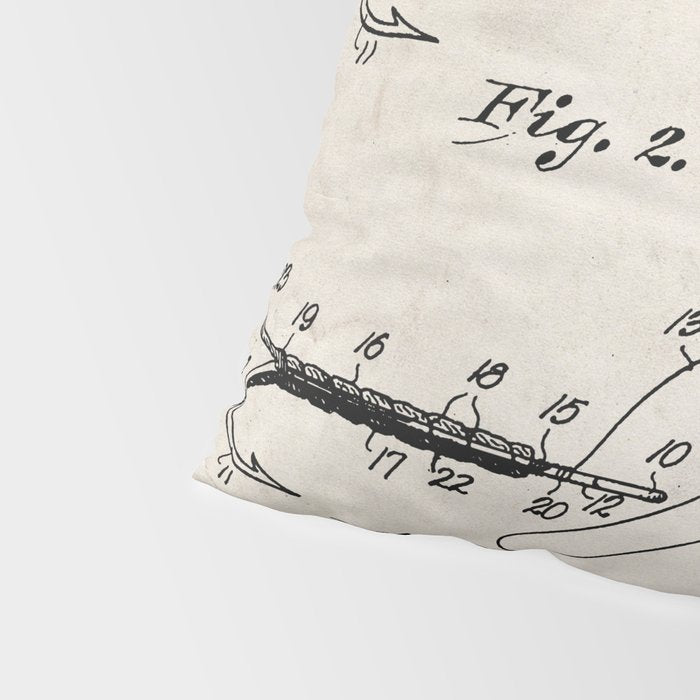 Fly Fishing Patent - Fisherman Art - Antique Pillow Sham Gallery Image 4