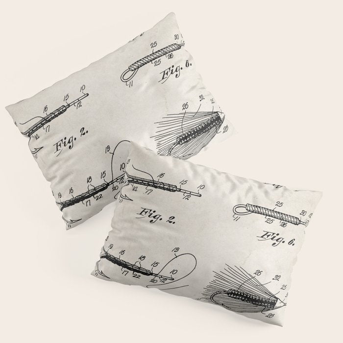 Fly Fishing Patent - Fisherman Art - Antique Pillow Sham Gallery Image 3