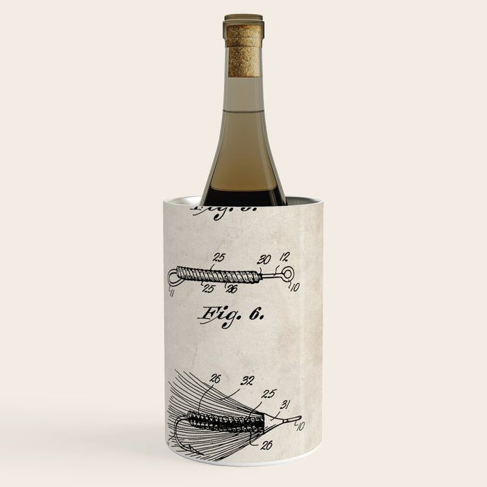 Fly Fishing Patent - Fisherman Art - Antique Wine Chiller Gallery Image 3