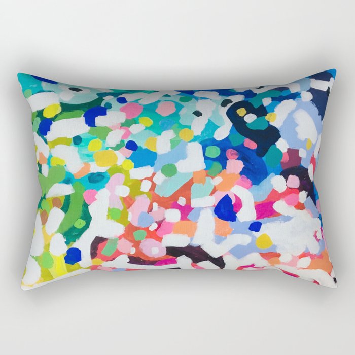 Rainbow Kaleidoscope by Ejaaz Haniff Colorful Art Abstract Painting Acrylic Painting Fun Shapes Pattern Rectangular Pillow Gallery Image 1