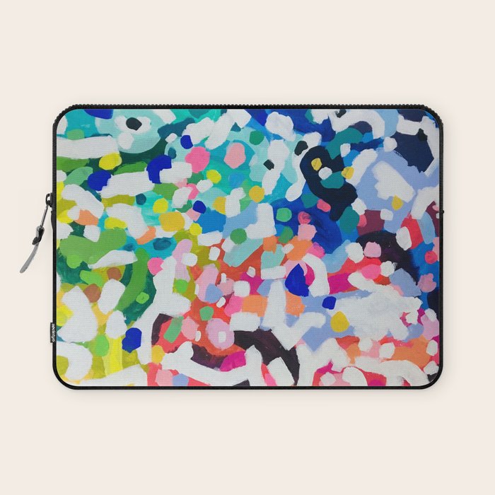 Rainbow Kaleidoscope by Ejaaz Haniff Colorful Art Abstract Painting Acrylic Painting Fun Shapes Pattern Laptop Sleeve Gallery Image 1